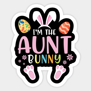 Flower Eggs Happy Easter Day To Me You I'm The Aunt Bunny Sticker